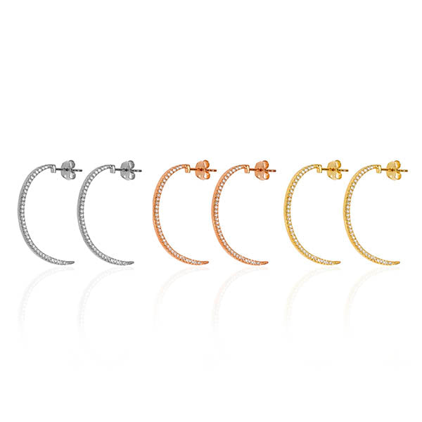 Crescent Moon Hoops